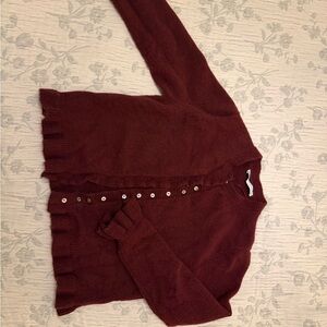Women's Burgundy Cardigan Sweater